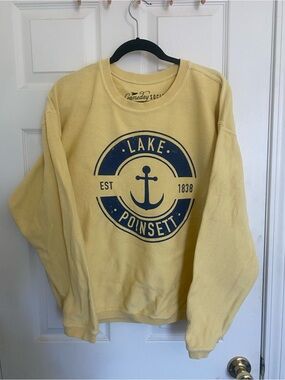 Gameday Social Ribbed Yellow Crewneck Sweatshirt 100% cotton